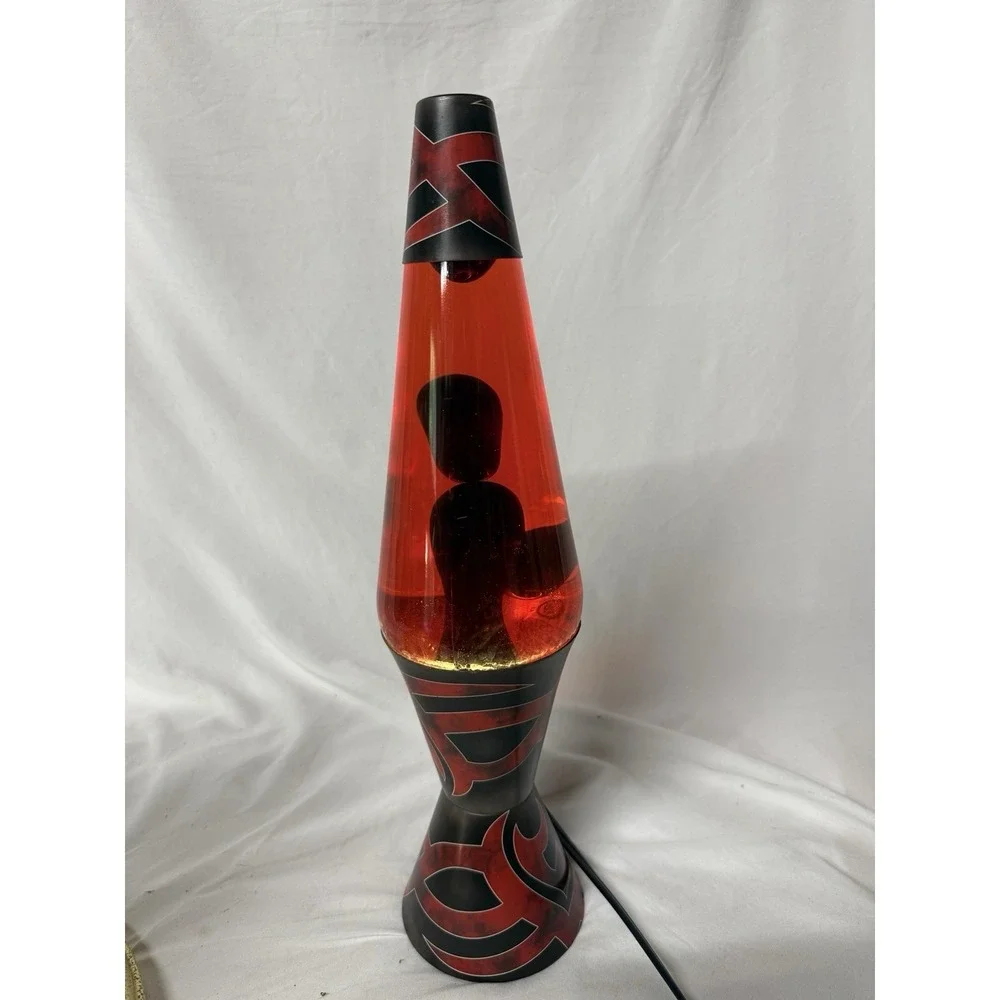 VTG Spencer's Schylling Tribal Red Black The LAVA Lamp 4518 Purple Wax Red Liq